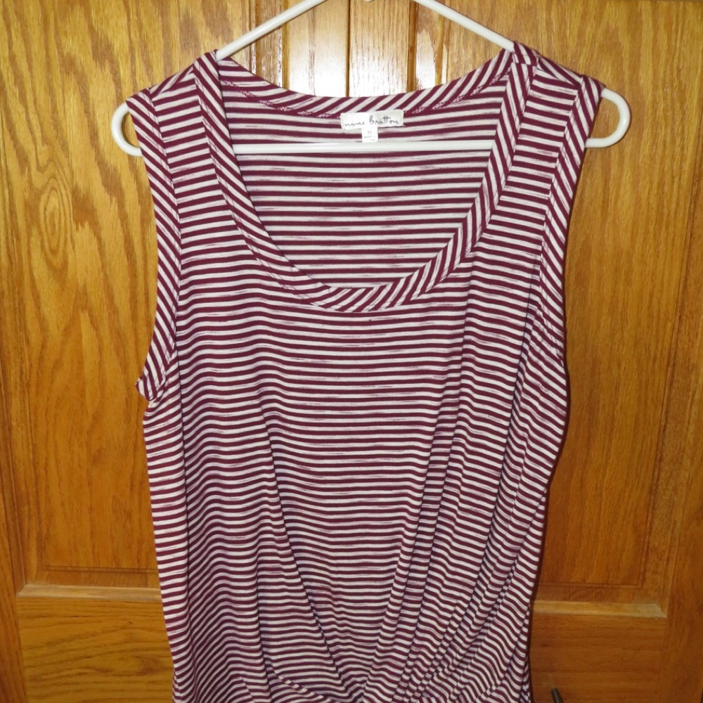 Nine Britton Red Ruched Tank Top